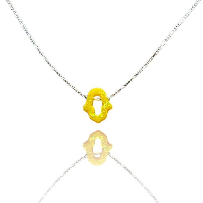 collier main fatma jaune creux