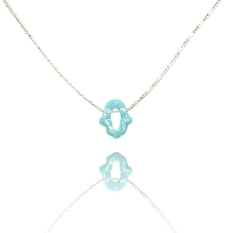 collier main fatma creux turquoise
