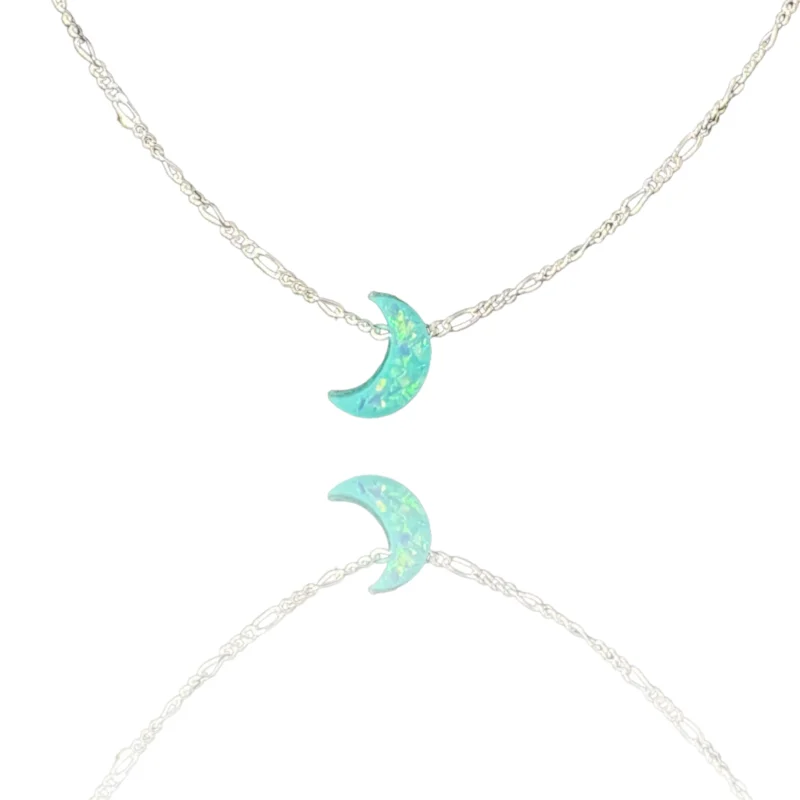 collier lune turquoise